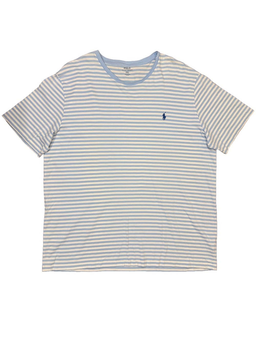 NWOT Polo by Ralph Lauren Light Blue & White Striped Crew Neck T-Shirt